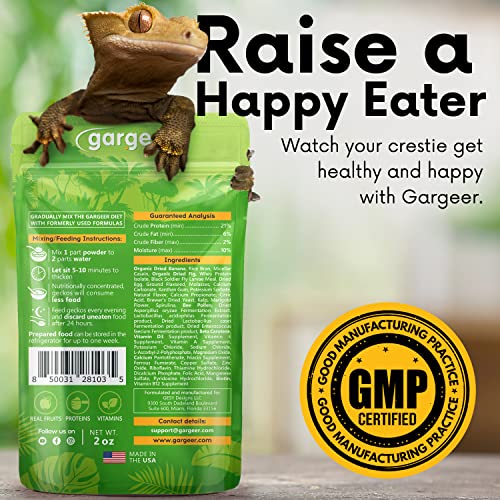 Gargeer 2oz Gentle Geck Fig Diet - Crested Gecko Food. Made in USA | Expert-crafted superfood! Infused with sweet organic fig, banana, wild insect proteins & probiotics. Zero soy or fillers - size: 2 Ounce (Pack of 1)