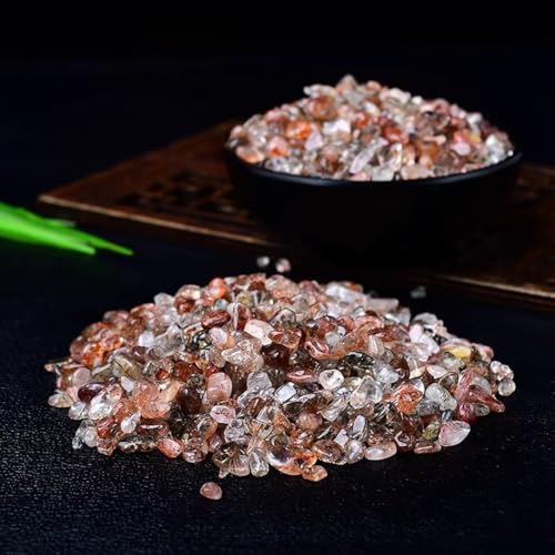 Erliway 7-9mm Black-Gold Super Seven Healing Crystal Chips for Crafts, 100g | Natural Crushed Crystal Stones Tumbled Chips for Vase Filler Aquarium Gravel, Meditation Chakra Balancing, Candle DIY Making - color: Black-gold Super Seven