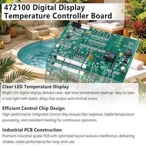 Upgraded 472100 Digital Display Temperature Controller Circuit Board | Fit for Pentair MiniMax NT LN STD TSI 200,250,300,400 Series Pool & Spa Heater, Includes New Keypad for 6800 DDTC Mini MAX NT