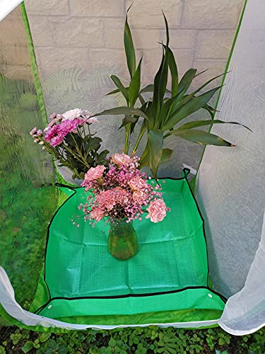 RESTCLOUD Indoor Plant Repotting Mat Potting Tray, Poo Poo Platter for Butterfly Cage, 19.6 x 19.6 Inches, Green, Set of 2 - size: 19.6 x 19.6 Inches Set of 2