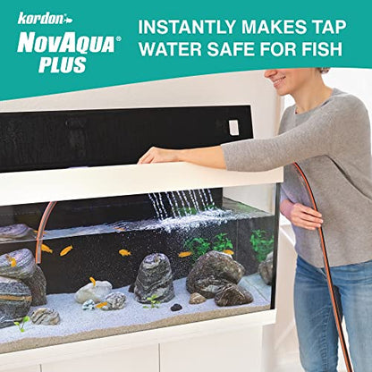 Kordon #33156 Novaqua Plus- Water Conditioner for Aquarium, 16-Ounce, Black - size: 16 Ounce