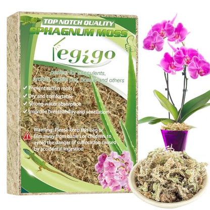 4QT Sphagnum Moss for Plants - 3.5OZ Natural Long Fibers Orchid Moss | Moisture Retention & Drainage Balance, Plant Moss for Orchids, Succulents, Carnivorous, Ferns, Reptile Bedding & Terrariums - size: 4 QT(3.5 oz)