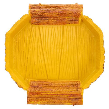 TEHAUX Resin Reptile Feeding Bowl Water Dish, Tortoise Food Container and Water Feeder for Lizard Habitat, Pet Feeding Basin for Reptiles and Amphibians