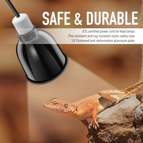 Reptile Light Fixture, 5.5'' Deep Dome for Reptile Light/Heat Lamp/UVB Light, 1-Pack 5.5 Inch Deep UVB Bulb Holder - size: 5.5'' Deep Dome
