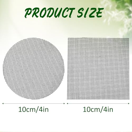 100PCS Flower Pot Hole Mesh Pads, Round and Square Drainage Mesh Pads for Garden Potted Plants 2 Inch
