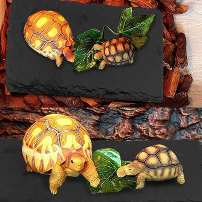 kathson 2 PCS Reptile Basking Platform (15.7 x 11.8 inches), Natural Rock Plate Turtle Food Bowl Feeding Dish Resting Terrace Habitat Decor for Tortoise Turtle Lizard Bearded Dragon Crested Gecko - size: 15.7X11.8inch,2PCS