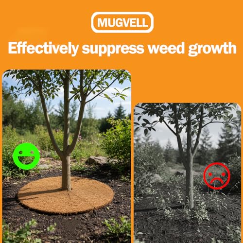 Coco Coir Mulch for Landscaping, 24 Inch Coconut Liners for Planters, 6 Pcs Coconut Fiber Tree Ring, Plant Covers from Animals,Dirt and Tree Protectors - size: 24in-6pcs