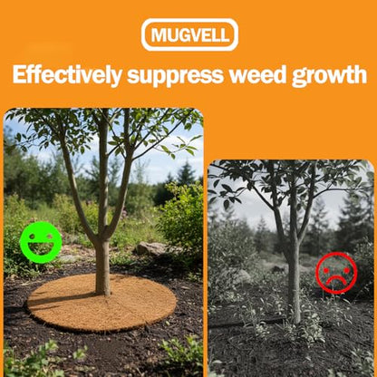 Coco Coir Mulch for Landscaping, 24 Inch Coconut Liners for Planters, 6 Pcs Coconut Fiber Tree Ring, Plant Covers from Animals,Dirt and Tree Protectors - size: 24in-6pcs