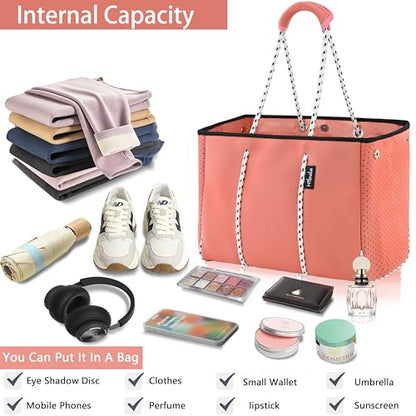 Hibala Neoprene Multipurpose Beach Bag,Gym/Travel/Pool Bag,Tote For Women&Men - color: Pink