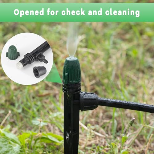 30 Pcs Irrigation Misters Emitters for 1/4" Drip Tubing | Adjustable 360° Automatic Atomizing Nozzles on 6.3" Arrow Stake,Micro Spray Irrigation Kits for Patio Misting Watering System - style: 30Pcs Misters