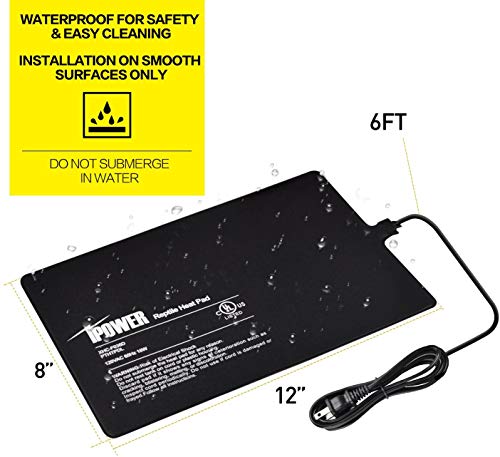 iPower 8"x12" Reptile Under Tank Heating Pad Heat Mat Terrarium Heater Warmer, Digital Thermometer and Hygrometer with Temperature and Humidity Probe for Amphibian Pet and Small Animals - size: 8 X 12 Inch, style: Pad + Thermo & Hygrometer