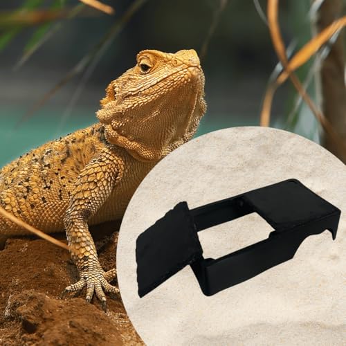Reptile Slate Basking Hide | Accessory Platform for Bearded Dragon, Turtle, Gecko, Snake | Natural Basking Slate | Made in USA (Black, Standard) - size: Standard