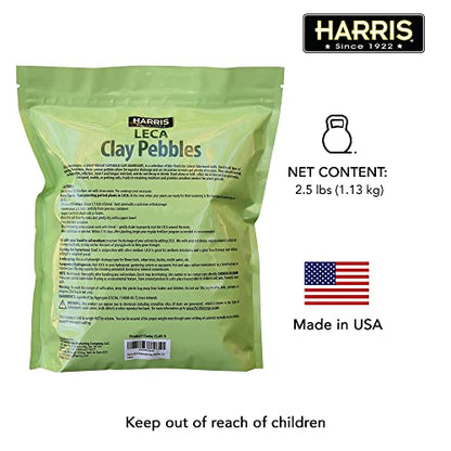 Harris LECA Expanded Clay Pebbles for Plants, 2.5lb for Indoor, Outdoor and Hydroponic Growing