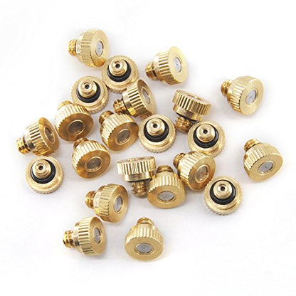 Brass Misting Nozzles for Outdoor Cooling System 22 pcs,0.012" Orifice (0.3 mm) 10/24 UNC by Aootech