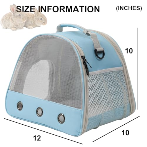 Ventilation Cage,Bearded Dragon Travel Carrier,Guinea Pig Carrier,Guinea Pig Bag for 2,Reptile Travel Carrier for Lizards Sugar Glider Hedgehog Rat Parrot Birds,Airline Approved (Blue, Mesh Carrier) - color: Blue