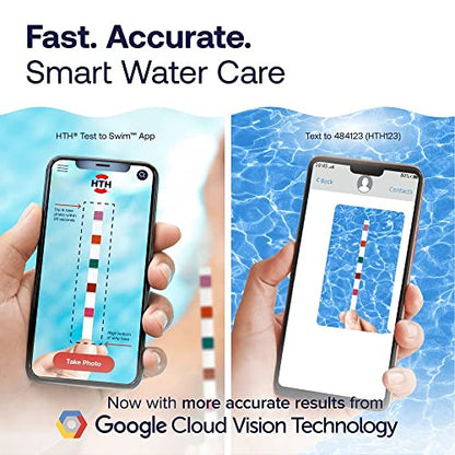 HTH 1276 Swimming Pool Care 6 Way Test Strips, Swimming Pool Water Chemical Tester, 30 Strips | Swimming Pool Water Chemical Tester - Uses Google Cloud Vision technology for accurate results; fast - 30 strips - size: No Size, style: Test Strips