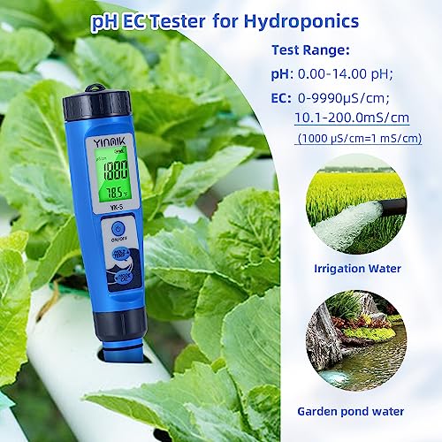 pH Salt Meter 5 in 1 pH TDS EC Salinity Tester for Pool Spa Aquarium | Swimming Pool Salinity Meter for Hydroponic Household Drinking Water Hot Tub Home Brewing Fish Tank… - color: 5 IN 1 Blue Color