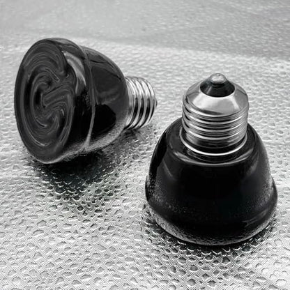 2Pcs 100W Reptile Ceramic Heat Emitter, No-Light Lamp for Pets | -pack 100W ceramic heat bulbs. Emits pure infrared heat, zero visible light. For reptiles, chicks, small pets. E26 base. - color: Black Mini 110v 100w