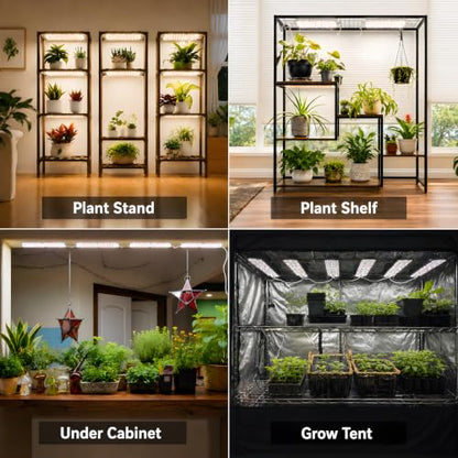 SDOVUERC 36W(Acutal Power) Full Spectrum Grow Lights for Indoor Plants – 576 LEDs,4/8/12/16/20H Timer,Daisy Chain,Wide Lighting Area for Seed Starting(Pack3) - color: Panel Grow Light(3Pack)