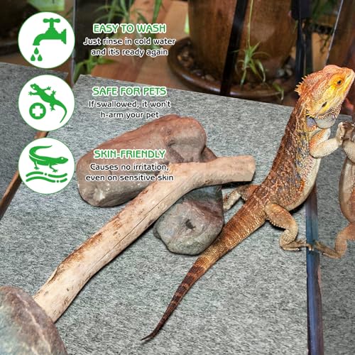 Tfwadmx Reptile Carpet, 4 Pack of Bearded Dragon Mat Terrarium Bedding Substrate Liner Reptile Mat for Snake Turtle Lizard Geckos Hermit Crabs (24'' X 16'')