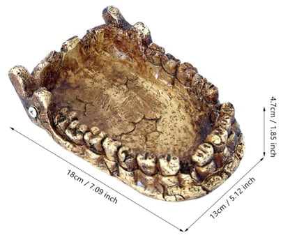 Food/Water Dish for Reptiles, Amphibians and Other Little Critters Water/Food Bowl, Made from Premium Resinl, Reptile Feeding Bowls for Bearded Dragon Lizard,Hermit Crab,Gecko,Tortoise - color: Dark Brown