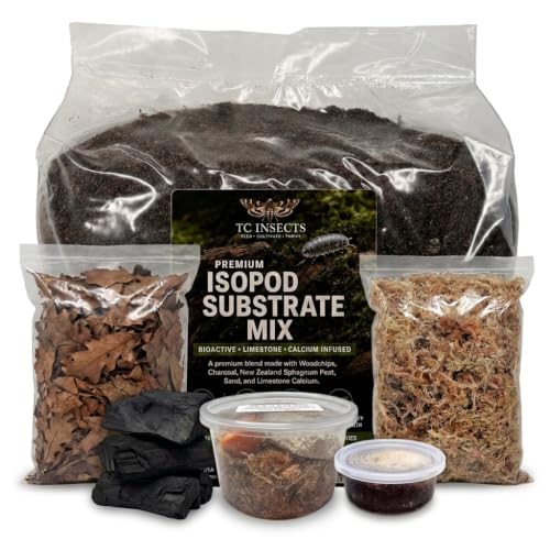 Newt/Salamander Bioactive Kit - 14qt Premium Bioactive Substrate + 4qt Leaf Litter + 4qt Sphagnum + Charcoal Iso-Flats Hide + 25 Dwarf Purple Isopods + 8oz Temperate Springtails