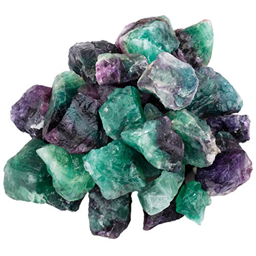 SUNYIK 1LB Natural Raw Fluorite Stones Rock for Tumbling Cabbing | Irregular Healing Crystal Rock Stones for Aquarium, Terrarium Fish Tank, Fountain Rocks, Jewelry Making, Rock Collections - color: Fluorite(0.8"-1.5")