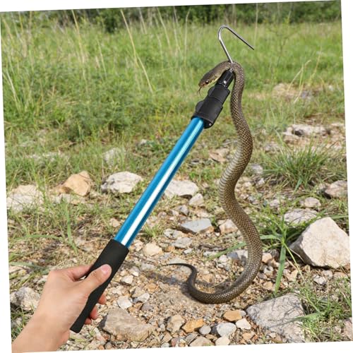NUOBESTY Adjustable Aluminium Alloy Reptile Hook Snake Grabber Tool with Telescopic Design and Non-Slip Handle for Safe Outdoor Snake Catching and Easy Storage
