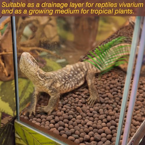 Reptile Substrate Clay Balls for Terrarium, 6 LBS | Organic Expanded Clay Pebbles, Moisturizing & Drainage False Bottom Substrate for Reptiles & Amphibians, Bioactive Substrate - color: 6LBS