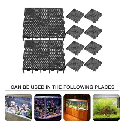 ULTECHNOVO Fish Tank Bottom Filter Plate 10 Pcs Aquarium Undergravel Filter Plates Splicing Bottom Board for Substrate Separation Water Flow Fish Breeding 5.90 X 5.90 X 1.06 in
