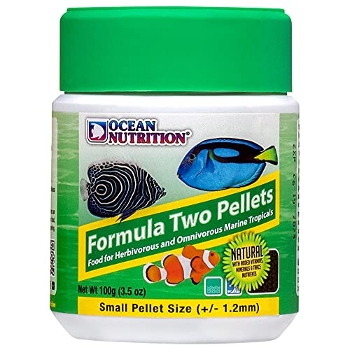 Ocean Nutrition Formula Two Pellets - Fish Food for Herbivorous & Omnivorous Marine Tropical Fish, High Protein(40%) - 3.5 oz (100 g) Small Pellets - size: 3.5 Ounce (Pack of 1), style: Small Pellet Size (+/- 1.2mm)