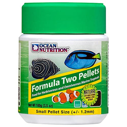 Ocean Nutrition Formula Two Pellets - Fish Food for Herbivorous & Omnivorous Marine Tropical Fish, High Protein(40%) - 3.5 oz (100 g) Small Pellets - size: 3.5 Ounce (Pack of 1), style: Small Pellet Size (+/- 1.2mm)