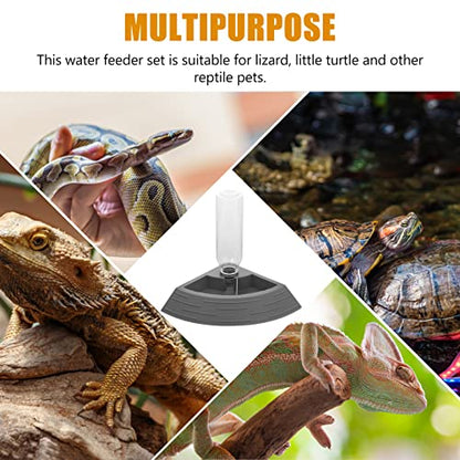balacoo Reptile Water Feeder 6.69 Inch Terrarium Water Bowl for Lizards Tortoises Crawling Pets Stable Non-Slip Tray Easy to Clean