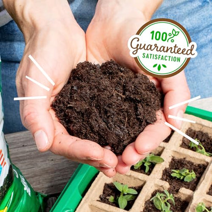 Back to the Roots 3-in-1 Seed Starting Mix 6 Quarts, 100% Organic & USA Made for Herbs, Veggies, Flowers, w/Nutrient Rich Plant Food, Worm-Castings, & Moisture Controlling Yucca Brown - size: 6 Quart, style: Seed Starting Mix