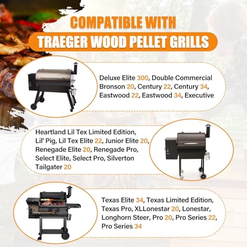 Digital Pro Controller for Traeger Wood Pellet Grills, Replacement Parts Kit BAC365 Thermostat Control Panel with 2PC Waterproof Meat Probe and 7" RTD Temperature Sensor Smoker Accessories - style: BAC365 Controller Kit