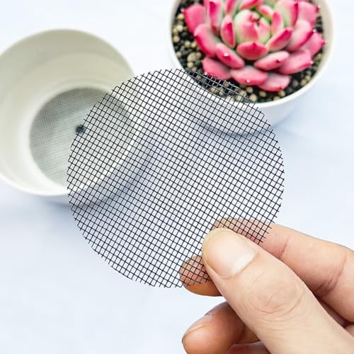 200 Pcs 7.5 cm Round Mesh Nets Flower Pot Hole Mesh Pads Plant Drainage Gasket Breathable Plant Potting Bottom Grid Prevent Soil Loss Drainage Covers for Garden