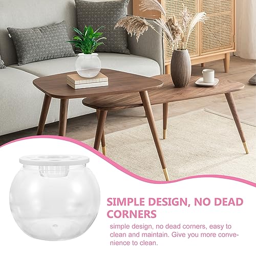 Toddmomy Fish Bowl Plastic Tabletop Fish Tank for Shrimp Reptiles Easy Maintenance Aquarium for Home Office Decorative Use Fall Resistant Design