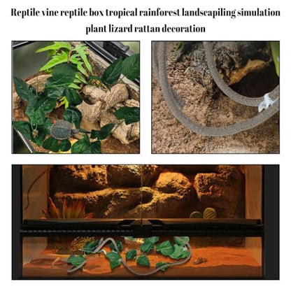 PIVBY 4 PCS Bearded Dragon Hammock, Bearded Dragon Tank Accessories, Flexible Reptile Jungle Vines Terrarium Decor for Chameleon, Lizards, Crested Geckos, Snakes, Lguana, Amphibian Reptiles Habitats - size: 4 PCS