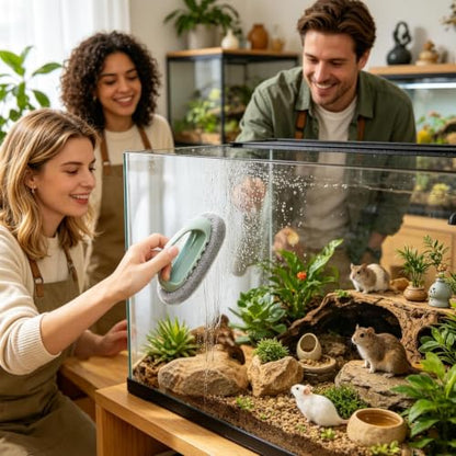 Bearded Dragon Tank Cleaning Kit with Brush Dustpan | Lizard Gecko Tank Cleaning Kit for Lizard Gecko Snake Turtle Frog Home Terrarium Enclosure