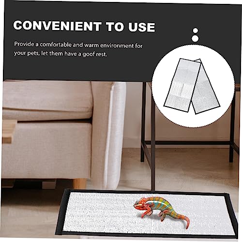 Happyyami 2pcs Reptile Heating Pads Reflective Film Warm Insulation Mat for Snakes Lizards Turtles Design for Cold Environments - size: 68X30X0.1cm