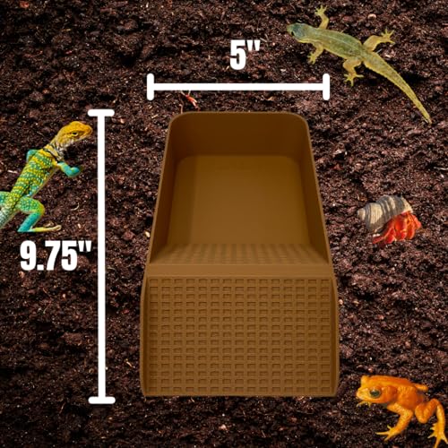 Hermit Crab, Lizard, Turtle, Amphibian XL Watering Pool | Platform Pool Accessory with Access Ramp for Pet Habitats | 9.75" x 5" | Made in USA (X-Large) (Salt Only, Tan) - color: Salt Only, Tan