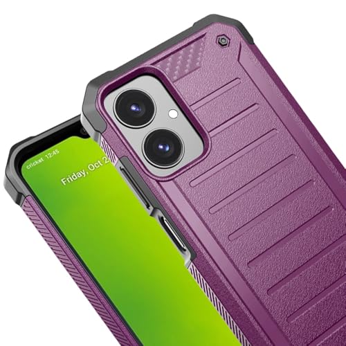 for Cricket Icon 2026 (Regular Version) Premium Tough Hybrid Cover Phone Case + Extreme Band (Purple) - color: Purple