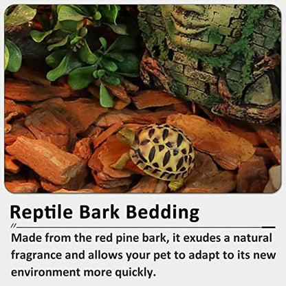 Hamiledyi Reptile Bark Bedding Tortoise Habitat Substrate Natural Terrarium Bark Wood Chips Tank Supplies for Snake Spiders Bearded Dragons Hermit Crabs Geckos - size: 1 Pcs-Large Reptile Bark Bedding