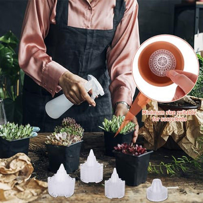 40 Pieces Upgraded Cone Flower Pot Hole Mesh Pad DIY Planter Bottom Grid Mat Mesh Hole Screens for Keeping Soil from Flowing- Breathable Gasket-Drainage Netting for Bonsai,4 Sizes