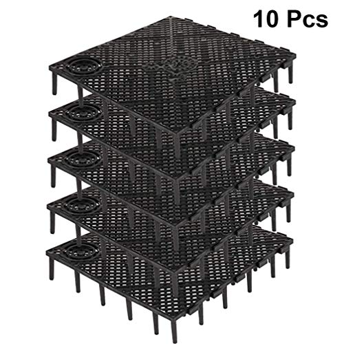POPETPOP Black Aquarium Divider Trays Fish Tank Bottom Plate Grid Isolate Board Divider- Aquarium Divider Tray PVC Splicing Clapboard Bottom (Black) PVC Splicing Aquarium Accessory - size: 10pcs
