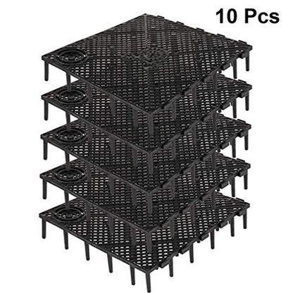POPETPOP Black Aquarium Divider Trays Fish Tank Bottom Plate Grid Isolate Board Divider- Aquarium Divider Tray PVC Splicing Clapboard Bottom (Black) PVC Splicing Aquarium Accessory - size: 10pcs