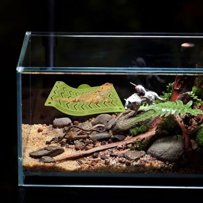 Bearded Dragon Tank Accessories, Green Plastic Reptile Hammock with Suction Cup and Ropes to Install, Bearded Dragon Accessories, Reptile Hammock for Bearded Dragon, Gecko, Frog, Spider, Chameleon