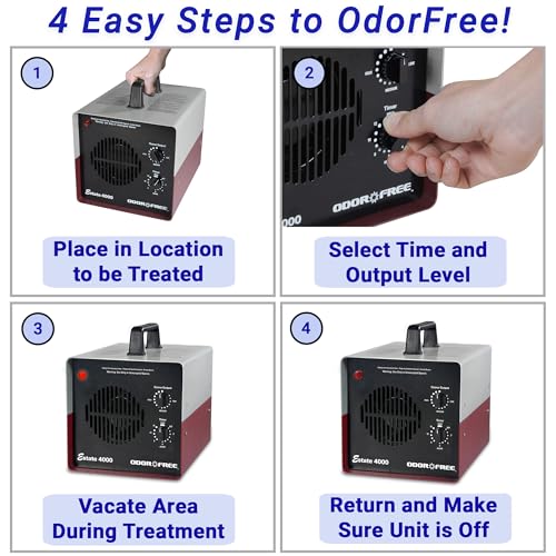 OdorFree Estate 4000 Ozone Generator for Eliminating Odors from Large Homes & Offices, Townhouses and Commercial Spaces at their Source - Easily Treats Up To 4000 Sq Ft - size: Estate - 4000