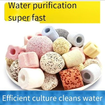 2.2lb Aquarium bio Media,6 in 1 Ceramic Filter Media | bio filter media for Aquarium Sump Filter Ceramic Rings Activated Carbon Bio Balls bio Balls Ceramic Rings Set with mesh Bag