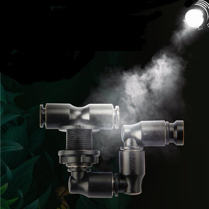 Reptiles 360° Rotating Fogger Mist Sprinkler Terrarium Adjustable Nozzle Greenhouse Garden Irrigation Pet Cooling System(Four Head) - color: Four Head